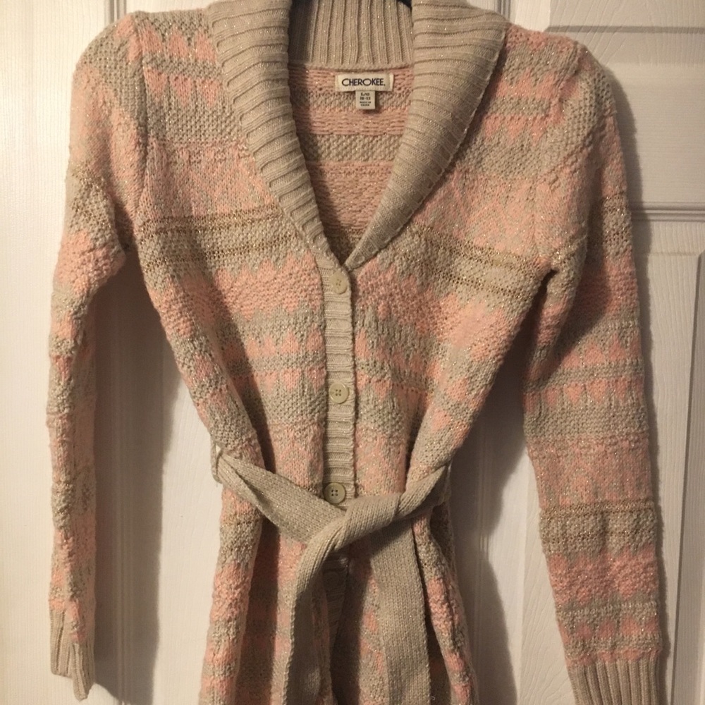 Girls belted cardigan